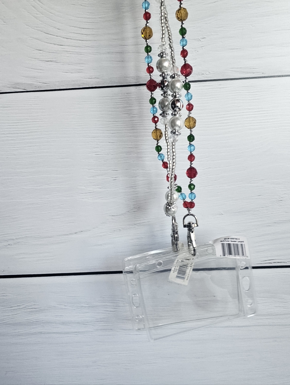 Beaded Lanyards Pearl And Colored Beads Set Of 2